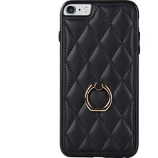 Xstep Case Xstepcase Apple iPhone Se (2020) / Se (2022) / 7/8 4.7 Inç Pu Deri + Tpu Koruyucu Kapak Baskılı Rhombus Izgara Desen Dönme Halkası Kickstand Telefon Kasası (Yurt Dışından)