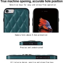 Xstep Case Xstepcase Apple iPhone Se (2020) / Se (2022) / 7/8 4.7 Inç Pu Deri + Tpu Koruyucu Kapak Baskılı Rhombus Izgara Desen Dönme Halkası Kickstand Telefon Kasası (Yurt Dışından)