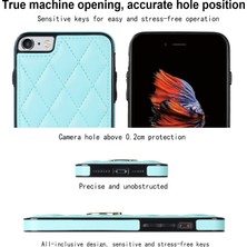 Xstep Case Xstepcase Apple iPhone Se (2020) / Se (2022) / 7/8 4.7 Inç Pu Deri + Tpu Koruyucu Kapak Baskılı Rhombus Izgara Desen Dönme Halkası Kickstand Telefon Kasası (Yurt Dışından)