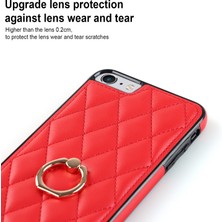 Xstep Case Xstepcase Apple iPhone Se (2020) / Se (2022) / 7/8 4.7 Inç Pu Deri + Tpu Koruyucu Kapak Baskılı Rhombus Izgara Desen Dönme Halkası Kickstand Telefon Kasası (Yurt Dışından)