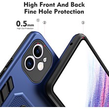 Xstep Case Xstepcase Apple iPhone 12 Için 6.1 Inç Telefon Kasası Silikon Halka Kayışı Tpu+Pc Şok Geçirmez Cep Telefonu Kapağı Metal Kickstand ile (Yurt Dışından)