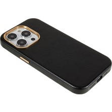 Xstep Case Xstepcase Apple iPhone 13 Pro 6.1 Inç Metal Düğmesi Tasarım Telefon Kapağı Pu Deri+Pc Iş Telefon Kılıfı Metal Lens Yüzük Çerçevesi (Yurt Dışından)