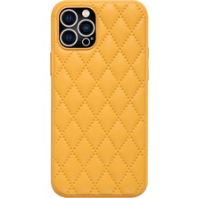 Xstep Case Xstepcase Apple iPhone 12 Pro Max 6.7 Inç Için Arka Kasa, Rhombus Doku Pu Deri+Tpu Damla Geçirmez Telefon Kapak Kabuğu (Yurt Dışından)