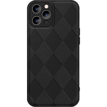 Xstep Case Xstepcase Apple iPhone 12 Pro Max Için 6.7 Inç Anti-Drop Rhombus Için Pu Deri Kaplamalı Pc+Tpu Telefon Kapağı Arka Kabuk (Yurt Dışından)