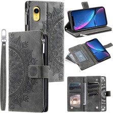 Xstep Case Xstepcase Apple iPhone Xr Için 6.1 Inç Mandala Çiçek Baskılı Pu Deri Kılıf Manyetik Çanta Fermuar Cep Stand Stand Cüzdan Çok Kart Yuvaları Telefon Kapağı Kayışla (Yurt Dışından)