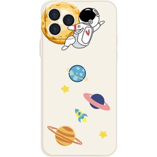 Xstep Case Xstepcase Apple iPhone 12 Pro 6.1 Inç Çizgi Film Astronot Planet Planet Patern Desen Anti-Çizelge Yumuşak Tpu Telefon Kasası Koruyucu Kapak (Yurt Dışından)