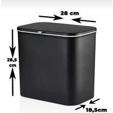 Trustmoda 15 Litre Fonksiyonel Kapaklı Banyo ve Mutfak Tezgahüstü Çöp Kovası Dolap ve Duvar Aparatlı 15 Lt