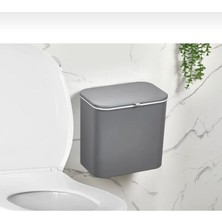 Trustmoda 15 Litre Fonksiyonel Kapaklı Banyo ve Mutfak Tezgahüstü Çöp Kovası Dolap ve Duvar Aparatlı 15 Lt