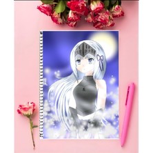 Anime And Your World Kore Wa Zombie Desu Ka Anime Defter 1 Adet Özel Tasarım A4 Boyutu 21*29 cm  Telli Çizgili Defter