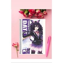 Tohka Yatogami Anime Defter 1 Adet Özel Tasarım A4 Boyutu Telli Çizgili Defter 21*29 cm