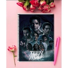 Teen Wolf Defter 1 Adet Özel Tasarım A4 Boyutu 21*29 cm  Telli Kareli Defter