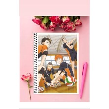 Anime And Your World Haikyuu  Anime Defter 1 Adet Özel Tasarım A4 Boyutu Telli Kareli Defter 21*29 cm