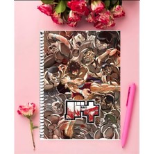 Bakı (Baki The Grappler) Anime Defter 1 Adet Özel Tasarım A4 Boyutu 21*29 cm  Telli Kareli Defter