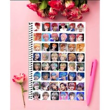 Anime And Your World Bts Defter 1 Adet Özel Tasarım A4 Boyutu Telli Kareli Defter 21*29 cm