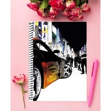 Anime And Your World Hızlı ve Öfkeli Defter 1 Adet Özel Tasarım A4 Boyutu 21*29 cm  Telli Kareli Defter