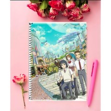 Nınokunı Anime Defter 1 Adet Özel Tasarım A4 Boyutu 21*29 cm  Telli Çizgili Defter
