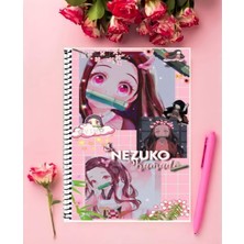 Nezuko Kamado Anime Defter 1 Adet Özel Tasarım A4 Boyutu 21*29 cm  Telli Çizgili Defter