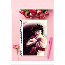 Anime And Your World Hajime No Ippo   Anime Defter 1 Adet Özel Tasarım A4 Boyutu Telli Kareli Defter 21*29 cm