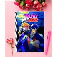 Anime And Your World Jojo's Bizarre Advanture  Anime Defter 1 Adet Özel Tasarım A4 Boyutu 21*29 cm Telli Kareli Defter