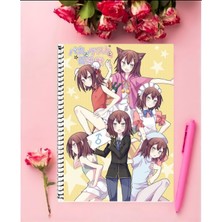 Anime And Your World Baka To Test To Shoukanjuu Anime Defter 1 Adet Özel Tasarım A4 Boyutu 21*29 cm  Telli Kareli