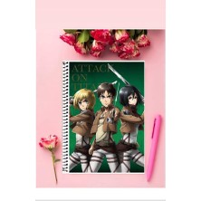 Mikasa Ackerman Anime Defter 1 Adet Özel Tasarım A4 Boyutu Telli Kareli Defter 21*29 cm