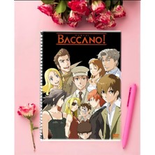 Anime And Your World Baccano  Anime Defter 1 Adet Özel Tasarım A4 Boyutu 21*29 cm Telli Kareli
