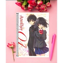 Another Anime Defter 1 Adet Özel Tasarım A4 Boyutu 21*29 cm  Telli Kareli Defter