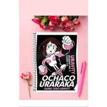 Ochako Uraraka Anime Defter 1 Adet Özel Tasarım A4 Boyutu Telli Kareli Defter 21*29 cm