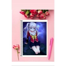 Anime And Your World Tomori Nao Anime Defter 1 Adet Özel Tasarım A4 Boyutu Telli Kareli Defter 21*29 cm