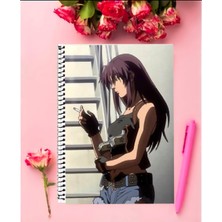 Anime And Your World Black Lagoon  Anime Defter 1 Adet Özel Tasarım A4 Boyutu 21*29 cm Telli Kareli