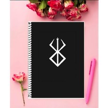 Anime And Your World Berserk  Anime Defter 1 Adet Özel Tasarım A4 Boyutu 21*29 cm Telli Kareli