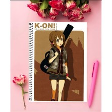 K-On  Anime Defter 1 Adet Özel Tasarım A4 Boyutu 21*29 cm Telli Kareli Defter