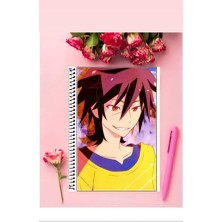 Anime And Your World No Game No Life Anime Defter 1 Adet Özel Tasarım A4 Boyutu Telli Kareli Defter 21*29 cm