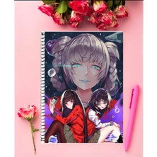 Kakegurui  Anime   Defter 1 Adet Özel Tasarım A4 Boyutu 21*29 cm  Telli Kareli Defter