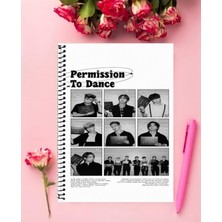 Bts Permission To Dance Defter 1 Adet Özel Tasarım A4 Boyutu 21*29 cm  Telli Kareli Defter