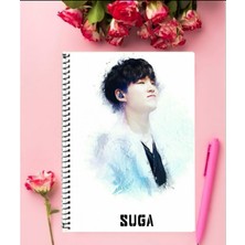 Bts Defter 1 Adet Özel Tasarım A4 Boyutu Telli Kareli Defter 21*29 cm