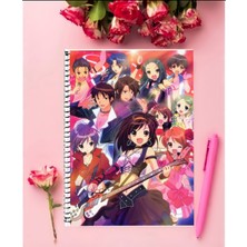 Anime And Your World Suzumiya Haruhi No Yuutsu Anime Defter 1 Adet Özel Tasarım A4 Boyutu 21*29 cm  Telli Kareli Defter