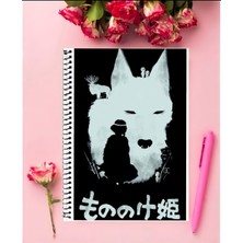 Anime And Your World Mononoke Heim Anime Defter 1 Adet Özel Tasarım A4 Boyutu 21*29 cm  Telli Kareli Defter