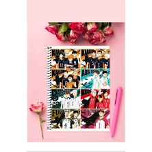 Haikyuu  Anime Defter 1 Adet Özel Tasarım A4 Boyutu Telli Kareli Defter 21*29 cm