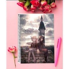 Anime And Your World Haibane Renmei Anime   Defter 1 Adet Özel Tasarım A4 Boyutu 21*29 cm  Telli Kareli Defter