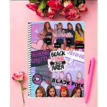 Anime And Your World Black Pink Defter 1 Adet Özel Tasarım A4 Boyutu Telli Kareli Defter 21*29 cm