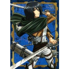 Mikasa Ackerman (Attack On Titan) Anime Defter 1 Adet Özel Tasarım A4 Boyutu 21*29 cm Telli Kareli