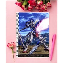 Mobile Suit Gundam 00 Anime Defter 1 Adet Özel Tasarım A4 Boyutu 21*29 cm  Telli Kareli Defter