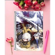 Anime And Your World Danmachi Anime Defter 1 Adet Özel Tasarım A4 Boyutu 21*29 cm  Telli Kareli Defter