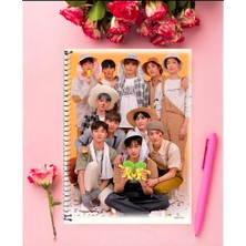 Anime And Your World The Boyz Kpop Defter 1 Adet Özel Tasarım A4 Boyutu 21*29 cm  Telli Kareli Defter