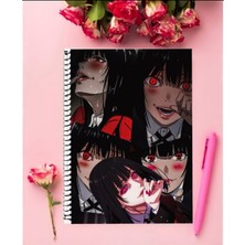 Kakegurui  Anime   Defter 1 Adet Özel Tasarım A4 Boyutu 21*29 cm  Telli Kareli Defter
