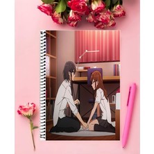 Anime And Your World Horimiya Hori ve Myamura  Anime   Defter 1 Adet Özel Tasarım A4 Boyutu 21*29 cm  Telli Kareli