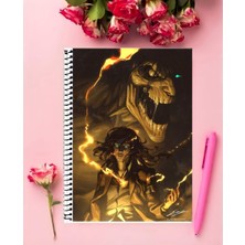 Anime And Your World Eren Jeager Anime Defter 1 Adet Özel Tasarım A4 Boyutu 21*29 cm  Telli Kareli Defter