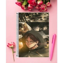 Eren Jeager Anime Defter 1 Adet Özel Tasarım A4 Boyutu 21*29 cm  Telli Kareli Defter