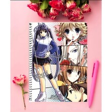 Anime And Your World Ginban Kaleidoscope  Anime Defter 1 Adet Özel Tasarım A4 Boyutu 21*29 cm Telli Kareli